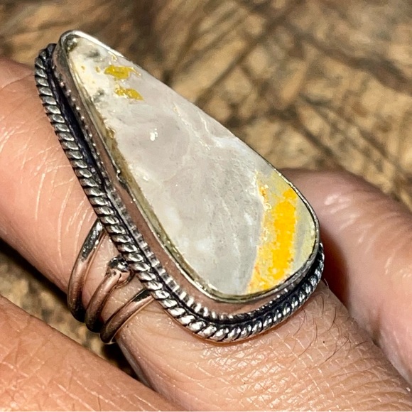 Indonesian Bumblebee Jasper Ring Size 5 1/4 - Picture 3 of 13